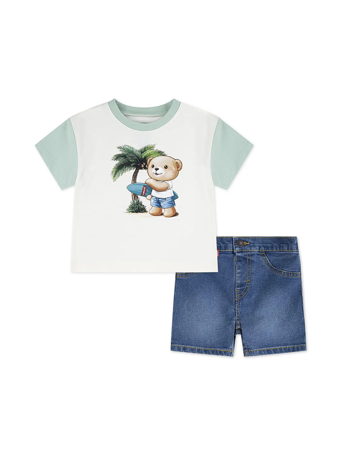 LEVIS LVB PALM TREE T-SKJORTE & DENIM SETT