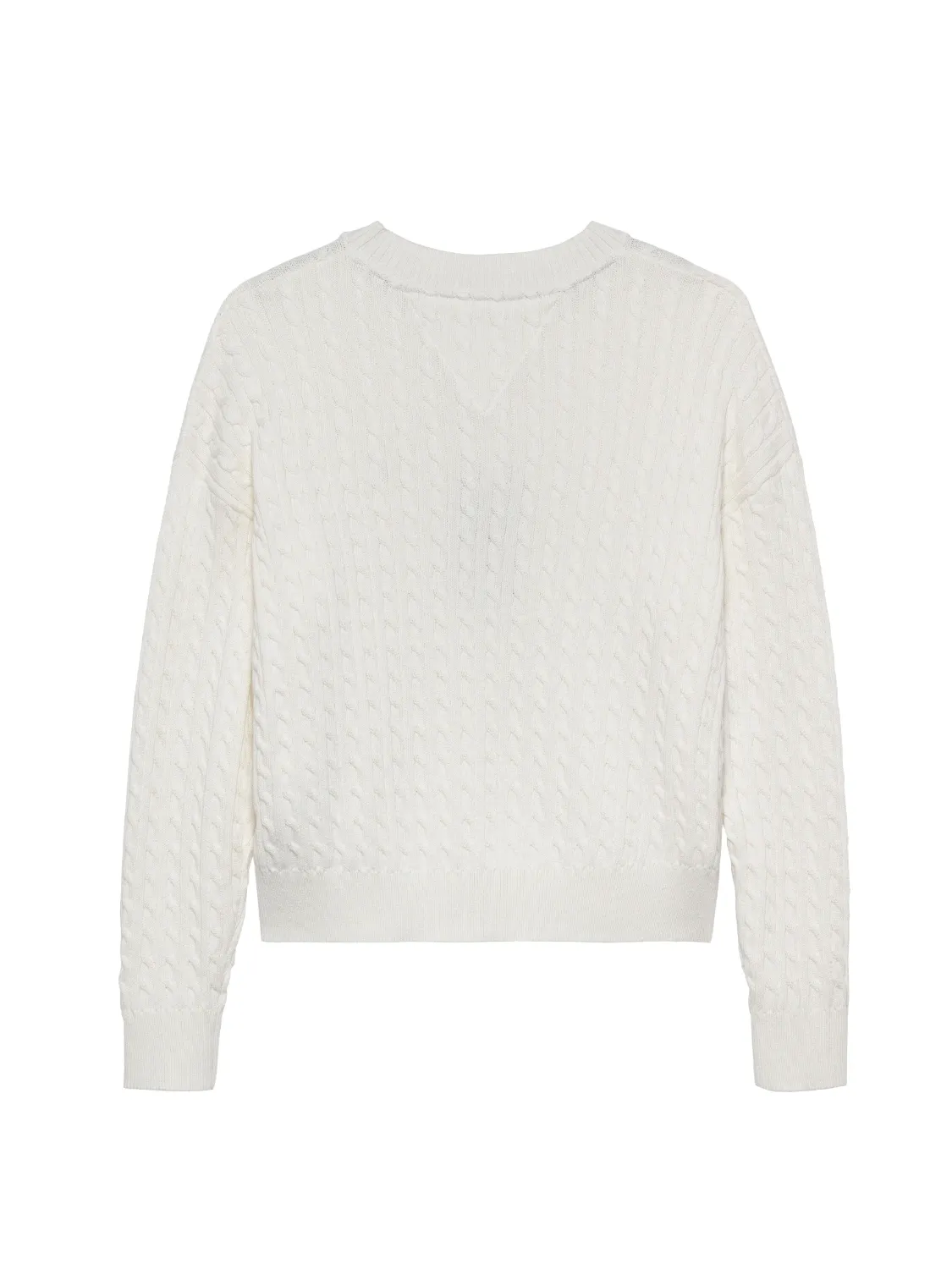 TOMMY HILFIGER CABLE GENSER - IVORY SILK