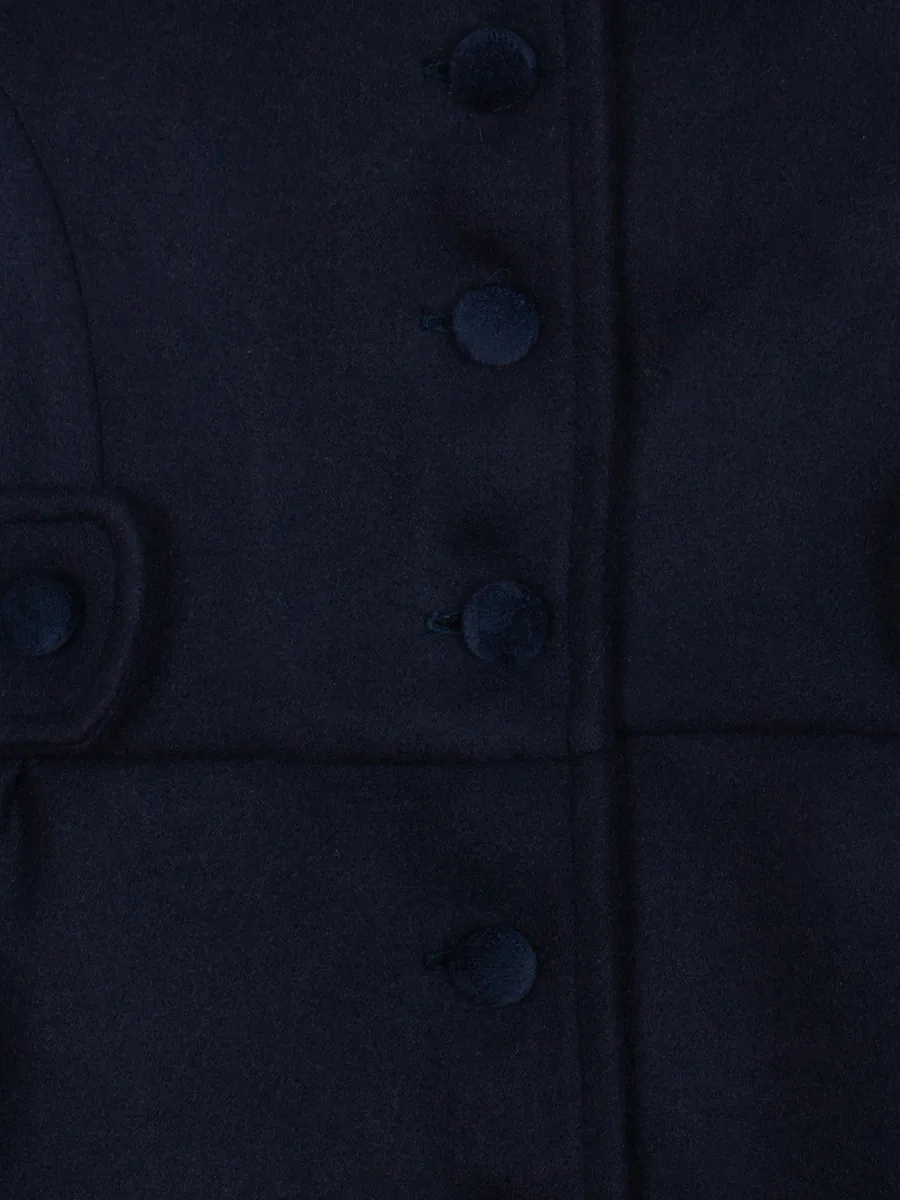 PATACHOU NAVY BLUE BOUCLÉ COAT