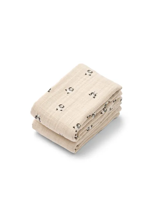 Hovedbilde LIEWOOD LEWIS MUSLINKLUT 2PK - MINI PANDA/SANDY ...