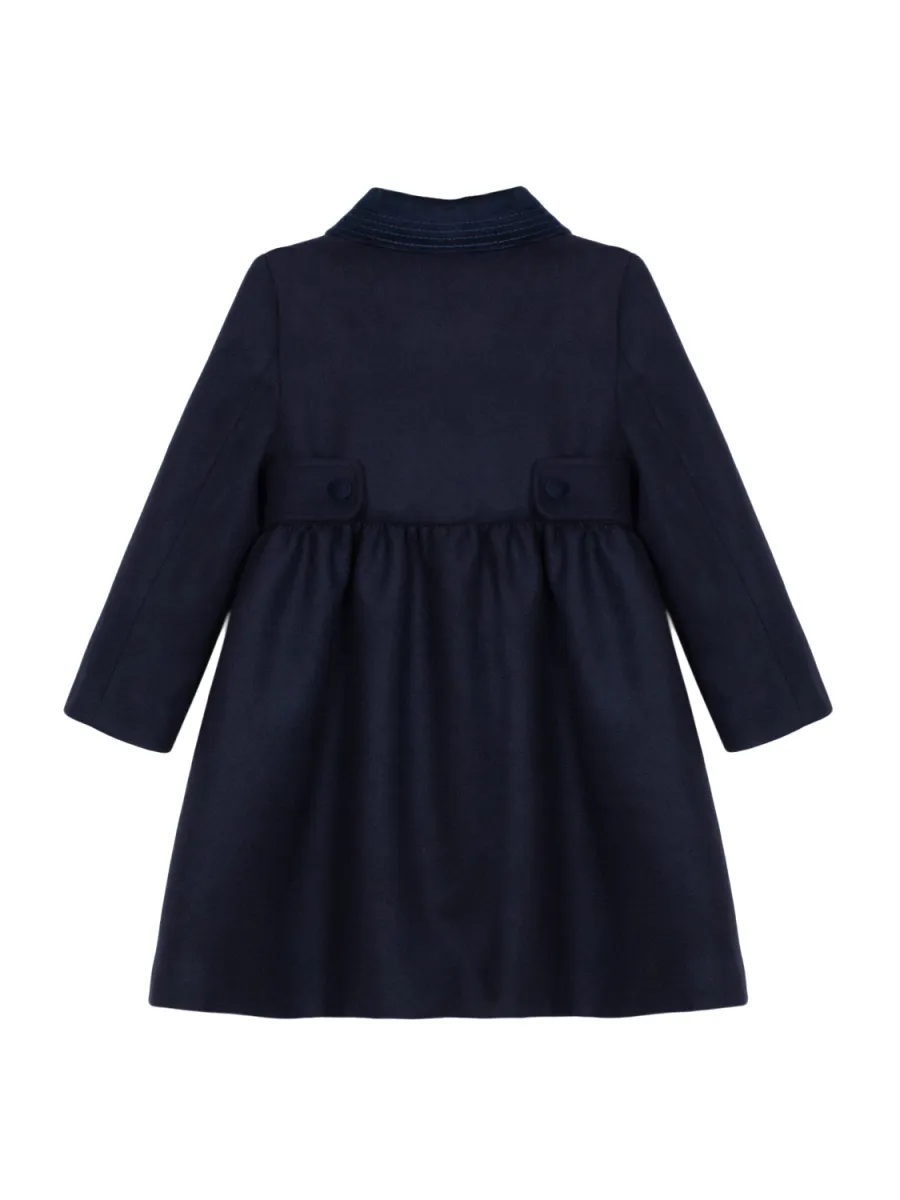 PATACHOU NAVY BLUE BOUCLÉ COAT